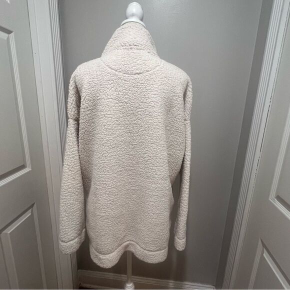 Aerie Sherpa half button sweater with pockets women's size large oversized fit - Picture 13 of 15